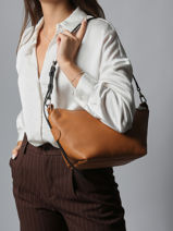 Longchamp Besace longchamp cuir Messenger bag Brown-vue-porte