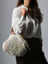 Longchamp Le pliage filet Besaces Beige-vue-porte