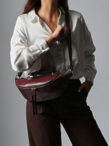 Small Leather Origami Crossbody Bag Lancel Violet origami A12527-vue-porte