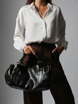 Sac Port paule Premium Cuir Gerard darel Noir premium DCS01417-vue-porte