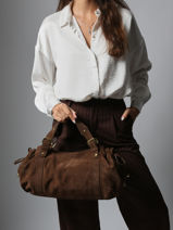 Shoulder Bag Folk Leather Gerard darel Brown folk DCS01407-vue-porte