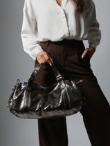 Shoulder Bag Serpent Leather Gerard darel Gray serpent DCS01472-vue-porte