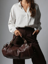 Shoulder Bag Froisse Leather Gerard darel Brown froisse DCS01474-vue-porte