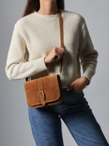 Sac Bandoulire Velvet Cuir Milano Marron velvet VE25063-vue-porte