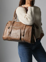 Shoulder Bag Bride Lulu castagnette Brown bride ZAVIER-vue-porte