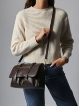 Shoulder Bag Bride Lulu castagnette Brown bride ZAYANN-vue-porte