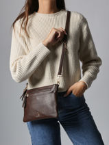 Sac Bandoulire Zip Lulu castagnette Marron zip ZAHARA-vue-porte