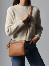 Shoulder Bag Zip Lulu castagnette Brown zip ZAHARA-vue-porte