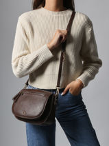 Sac Bandoulire Zip Lulu castagnette Marron zip ZAHAR-vue-porte