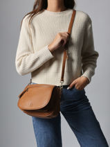 Sac Bandoulire Zip Lulu castagnette Marron zip ZAHAR-vue-porte