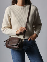 Sac Bandoulire Zip Lulu castagnette Marron zip ZAER-vue-porte