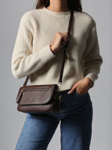 Shoulder Bag Zip Lulu castagnette Brown zip YRONDE-vue-porte