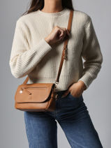 Sac Bandoulire Zip Lulu castagnette Marron zip YRONDE-vue-porte