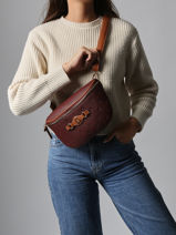 Sac Banane Lulu castagnette Violet embossed YUTH-vue-porte