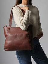 Shoulder Bag Soft Lulu castagnette Brown soft ZACARI-vue-porte