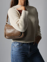 Shoulder Bag Pocket Lulu castagnette Brown pocket ZAHYNA-vue-porte