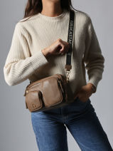 Shoulder Bag Pocket Lulu castagnette Brown pocket ZAHRA-vue-porte