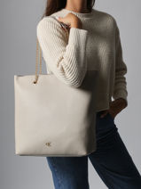 Sac Port paule Minimal Mono Calvin klein jeans Beige minimal mono 4F3204G-vue-porte