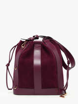 Medium Leather Elles Bucket Bag Lancel Violet elles A13360