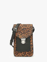 Leather Phone Bag Leopard Paul marius Black leopard TELEPLEO