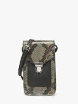 Leather Phone Bag Python Paul marius Black python TELEPPYT