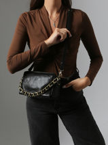Crossbody Bag Vintage Leather Mila louise Black vintage 23673X-vue-porte