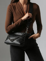 Sac Bandoulire Vintage Cuir Mila louise Noir vintage 3864C-vue-porte