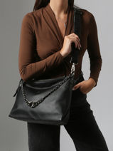 Crossbody Bag Vintage Leather Mila louise Black vintage 3822C-vue-porte