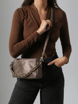 Sac Bandoulire Mama Cuir Mila louise Marron vintage 23673X-vue-porte