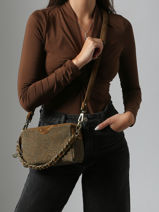 Shoulder Bag Vintage Leather Mila louise Brown vintage 23673PA-vue-porte