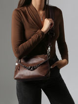 Sac Bandoulire Vintage Cuir Mila louise Marron vintage 3864C-vue-porte