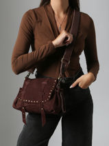 Sac Bandoulire Vintage Cuir Mila louise Beige vintage 3861VC-vue-porte