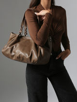 Sac Port� �paule Vintage Cuir Mila louise Marron vintage 3826C-vue-porte
