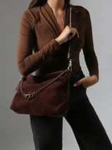 Crossbody Bag Vintage Leather Mila louise Beige vintage 3822VC-vue-porte