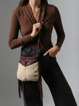 Shoulder Bag Vintage Leather Mila louise Beige vintage 3812TC-vue-porte