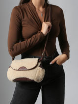 Crossbody Bag Vintage Leather Mila louise Beige vintage 35231TC-vue-porte