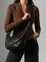 Sac Bandoulire Vintage Cuir Mila louise Noir vintage 3485E-vue-porte