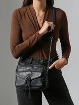 Shoulder Bag Vintage Leather Mila louise Blue vintage 3327CL-vue-porte