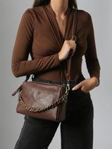 Shoulder Bag Vintage Leather Mila louise Beige vintage 23673LC-vue-porte