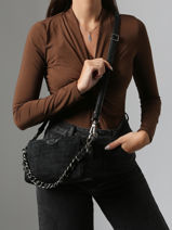 Crossbody Bag Vintage Leather Mila louise Black vintage 23673KRC-vue-porte