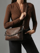 Crossbody Bag Vintage Leather Mila louise Brown vintage 23673LC-vue-porte