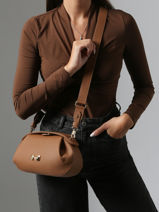 Crossbody Bag Nymphea Leather Nathan baume Brown nymphea 2-vue-porte