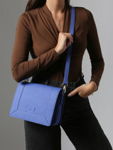 Leather Rotterdam Crossbody Bag Nathan baume Blue mondrian 3-vue-porte