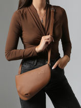 Sac Bandoulire Large City Perle Cuir Nathan baume Marron n city 1-vue-porte