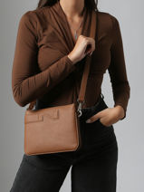 Leather Milano Crossbody Bag Nathan baume Brown n city 3-vue-porte