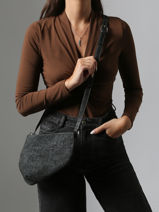 Crossbody Bag City Perle Tweed Nathan baume Black n city TW-vue-porte