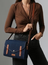 Shoulder Bag Denim Brut Paul marius Blue denim brut INDISDEB-vue-porte