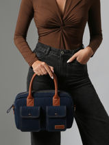 Sac Bandouli�re Le Dandy S Denim Brut Paul marius Bleu denim brut DANDSDEB-vue-porte