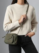 Sac Bandouliere Naina Cuir Pieces Vert naina 17063358-vue-porte