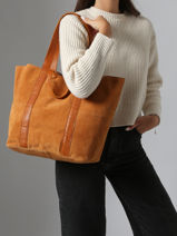 Sac Port paule Jasmin Cuir Pieces Marron jasmin 17160092-vue-porte